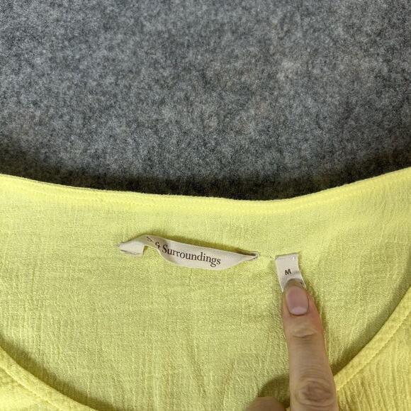 Soft Surroundings Siesta Key Tunic Top Medium Yellow Cotton Gauze Lightweight - Picture 3 of 9